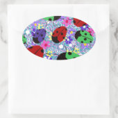 Ladybug Ovaler Aufkleber (Tasche)