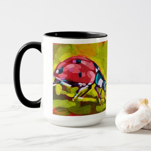Ladybug Painting - Gift for Insect Lovers Tasse (Mit Donut)