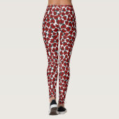 Ladybug Parade auf Weiß Leggings (Rückseite)