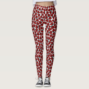 Ladybug Parade auf Weiß Leggings