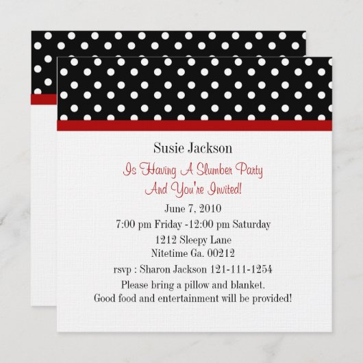 Ladybug-Party Einladungen (Vorne/Hinten)