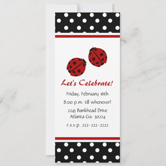 Ladybug-Party Einladungen (Rückseite)