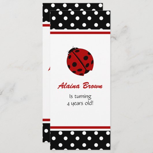 Ladybug-Party Einladungen (Vorne/Hinten)