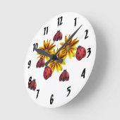 Ladybug Party   Runde Wanduhr (Winkel)