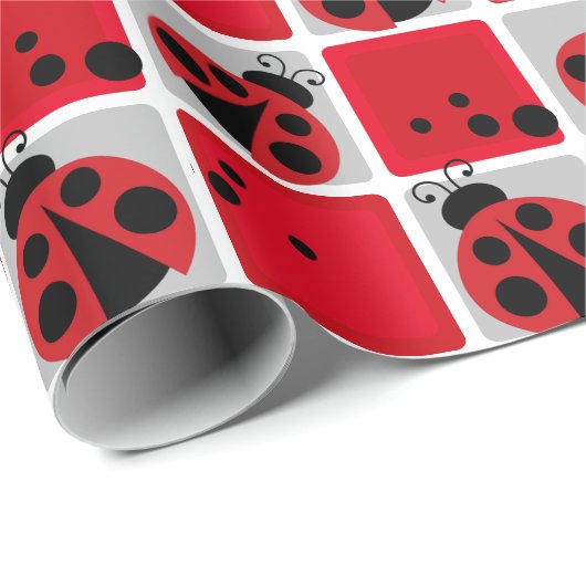 Ladybug Party Wrapping Paper Geschenkpapier (Rolleneckpunkt)