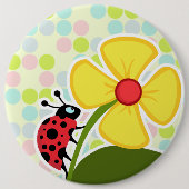 Ladybug Pastel Colors, Polka Dot Button (Vorderseite)