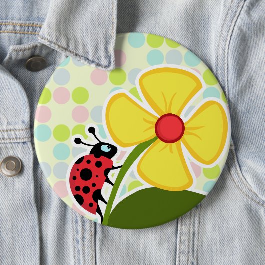 Ladybug Pastel Colors, Polka Dot Button (Beispiel)