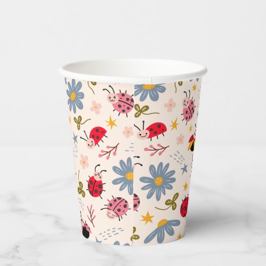 Ladybug Pattern Baby Dusche Pappbecher (Rechts)