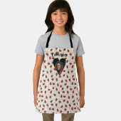 Ladybug Pattern Custom Photo & Name on Cream White Schürze (Insitu)
