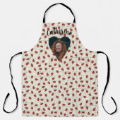 Ladybug Pattern Custom Photo & Name on Cream White Schürze (Vorderseite)