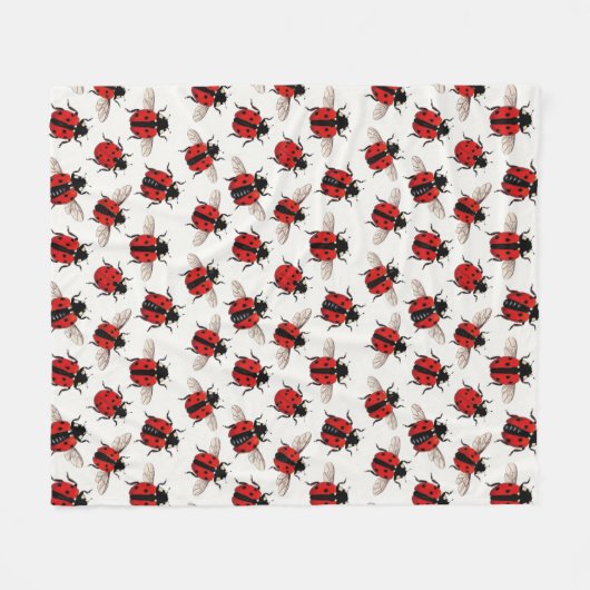 Ladybug Pattern Fleecedecke (Vorderseite (Horizontal))