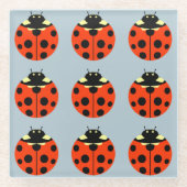 Ladybug Pattern Glasuntersetzer (Vorderseite)