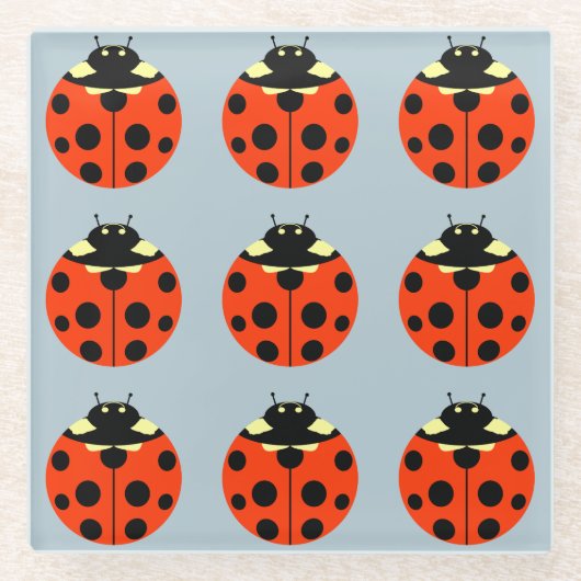 Ladybug Pattern Glasuntersetzer (Vorderseite)