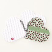 Ladybug Pattern Green Gingham Monogram Heart Shape Notizblock (Innenseite)