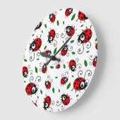 Ladybug Pattern Große Wanduhr (Winkel)