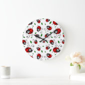 Ladybug Pattern Große Wanduhr (Zuhause)
