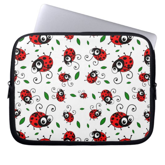 Ladybug Pattern Laptopschutzhülle (Vorderseite)