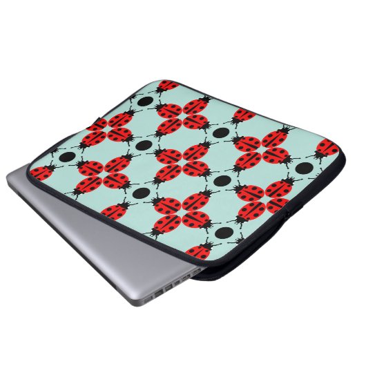 Ladybug Pattern Laptopschutzhülle (Vorne Knopf)