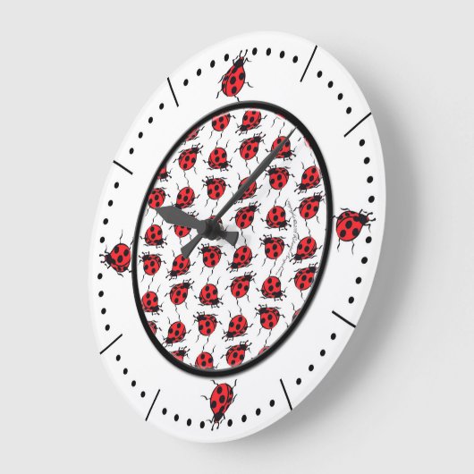 Ladybug Pattern Large Clock Große Wanduhr (Winkel)