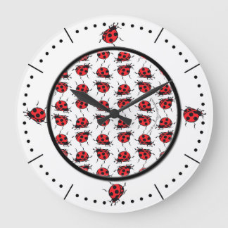 Ladybug Pattern Large Clock Große Wanduhr