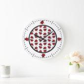 Ladybug Pattern Large Clock Große Wanduhr (Zuhause)