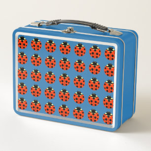 Ladybug Pattern Metall Lunch Box