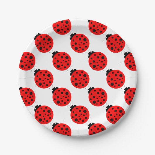 Ladybug Pattern Pappteller (Vorderseite)