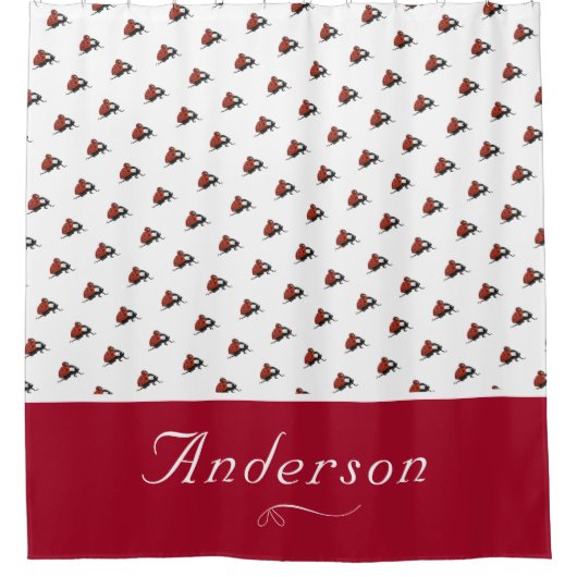 Ladybug Pattern Personalisiert Duschvorhang (Vorderseite)
