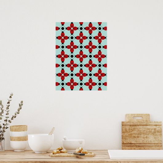 Ladybug Pattern Poster (Küche)