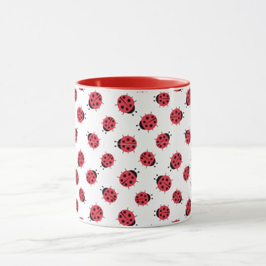 Ladybug Pattern Print Coffee Tasse (Zentrum)