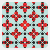 Ladybug Pattern Quadratischer Aufkleber (Vorderseite)
