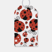 Ladybug Pattern, Red Ladybugs, Stripes, Your Name Geschenkanhänger (Rückseite)