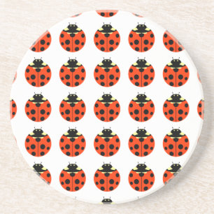 ladybug pattern sandstein untersetzer