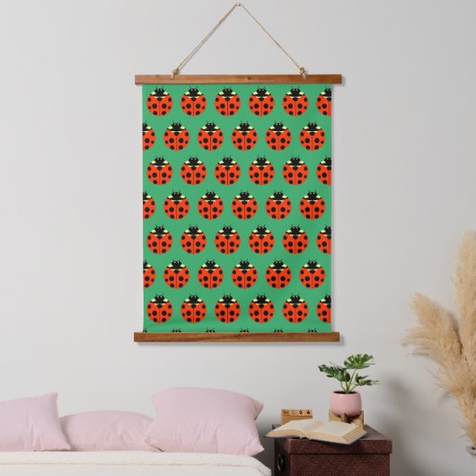 Ladybug Pattern Wandteppich Mit Holzrahmen (Schlafzimmer)