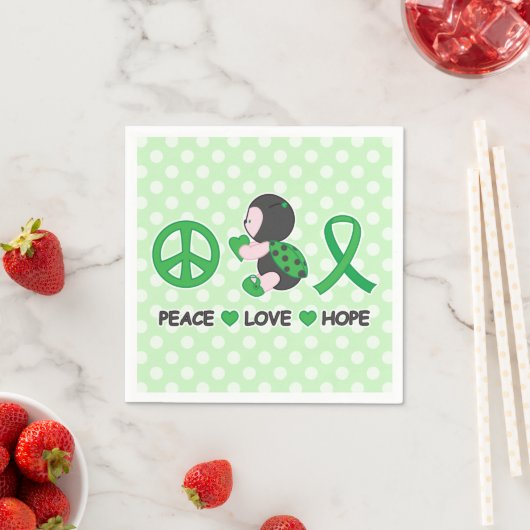 Ladybug Peace Liebe Hoffnung Grünes Bewusstsein Ba Serviette (Beispiel)