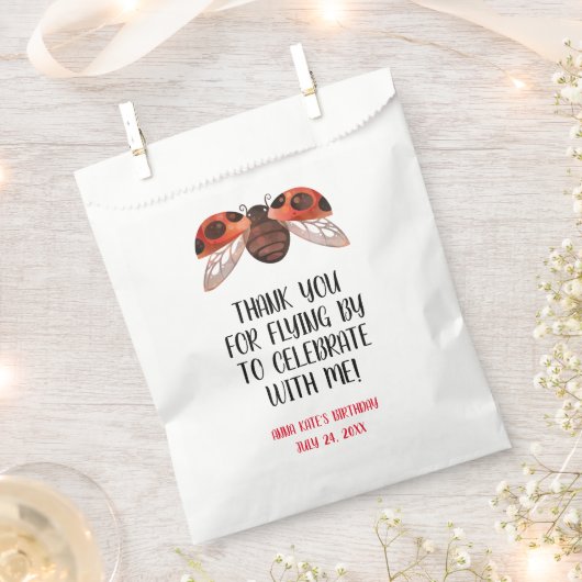 Ladybug Personalisiert Gastgeschenk Bags Geschenktütchen (Ausgeschnitten)