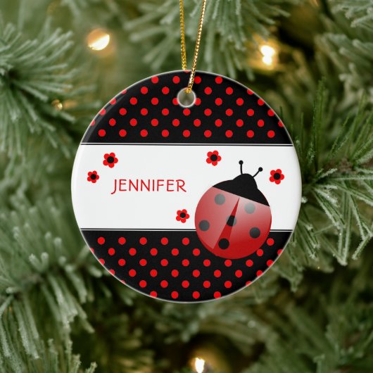 Ladybug Personalisierte Keramik Ornament (Baum)