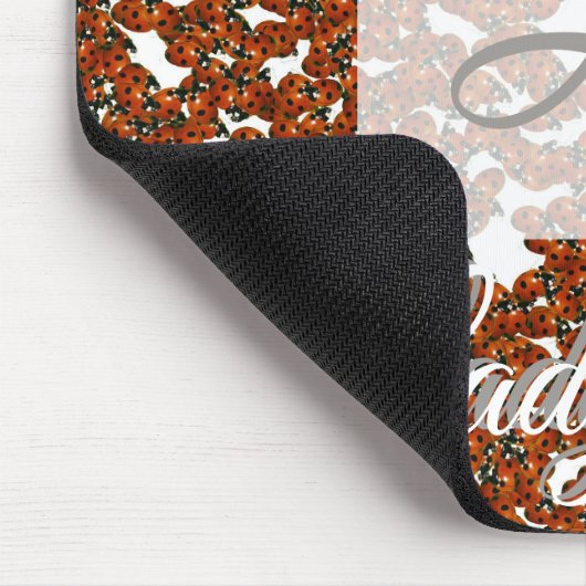 Ladybug personalisiertes Monogramm-Mousepad Mousepad (Ecke)