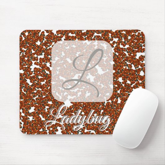Ladybug personalisiertes Monogramm-Mousepad Mousepad (Mit Mouse)
