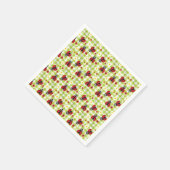 Ladybug Picnic Red Green Gingham Summer Serviette (Ecke)