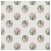Ladybug Pink Green Country Chic Blumenmuster Stoff (Nahaufnahme)