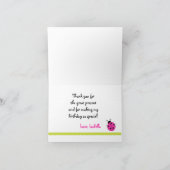 Ladybug Pink Green geklappt Danke, dass ihr Karten (Innenseite)