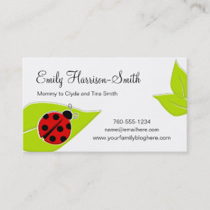 Ladybug Play Date Cards, horizontal Telefonnummerkarte
