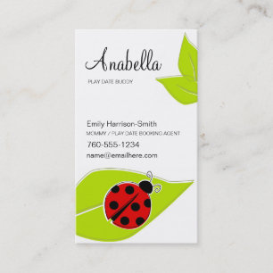 Ladybug Play Date Cards Telefonnummerkarte