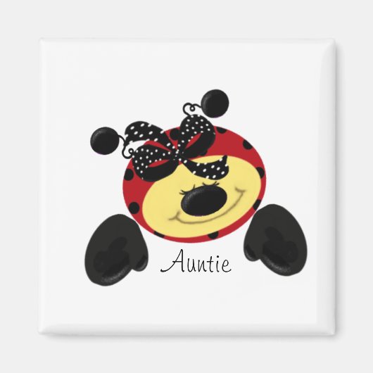 Ladybug Polka Auntie Magnet (Vorne)