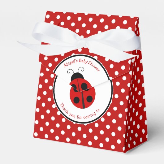 Ladybug Polka Dot Baby Dusche Custom Gevor Box Geschenkschachtel (Vorderseite)