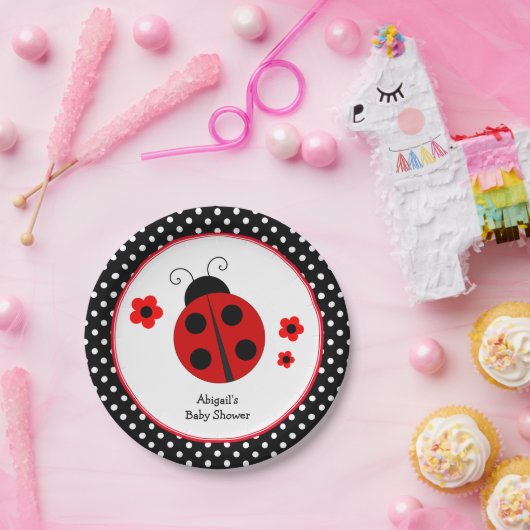 Ladybug Polka Dot Baby Dusche Pappteller (Party)
