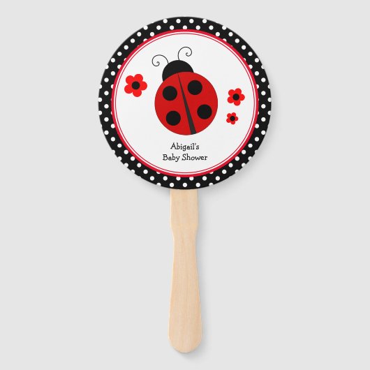 Ladybug Polka Dot Danke Fächer (Vorderseite)
