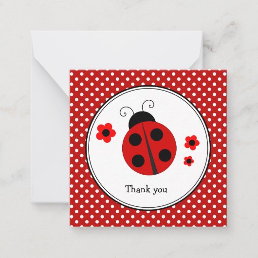 Ladybug Polka Dot Dankeschön Karte (Vorderseite)