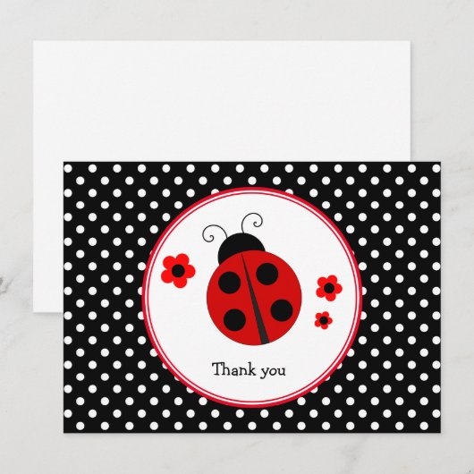 Ladybug Polka Dot Dankeschön Karte (Vorne/Hinten)